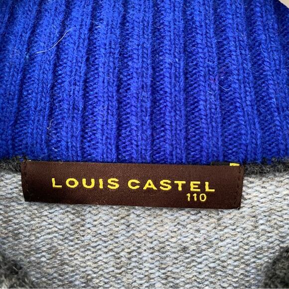 Louis Castel Mens Wool Blend Golf Sweater Elbow Patch Color Block 110 size XL - Picture 7 of 8
